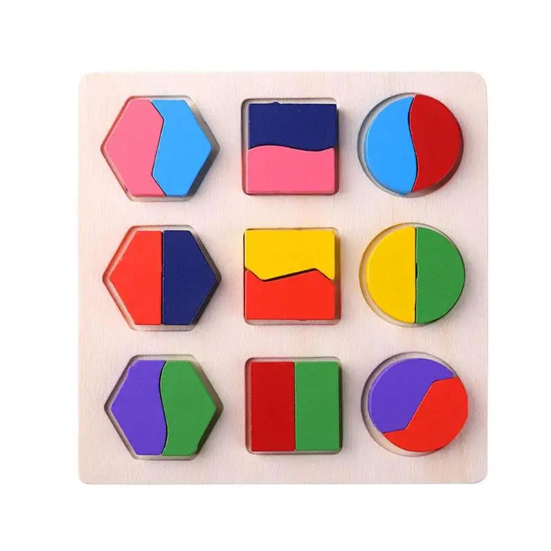 Montessori Holzpuzzle mit Formen – Farben & Mengen spielerisch entdecken