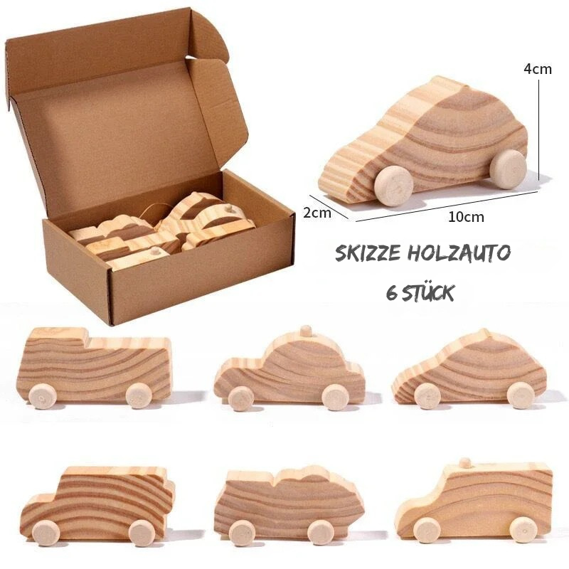 Holzauto-Bastelset für Kinder – kreativ gestalten & spielerisch die Motorik fördern