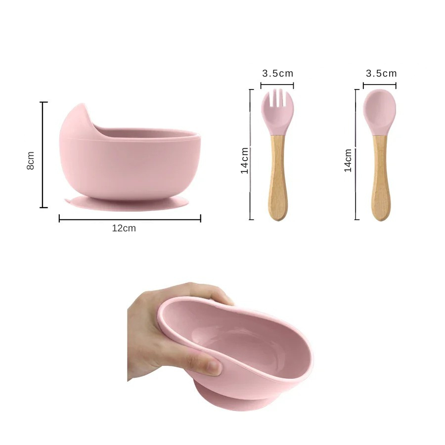 Baby-Esslernset mit Saugnapf – Schüssel, Löffel & Gabel für sicheres Essenlernen