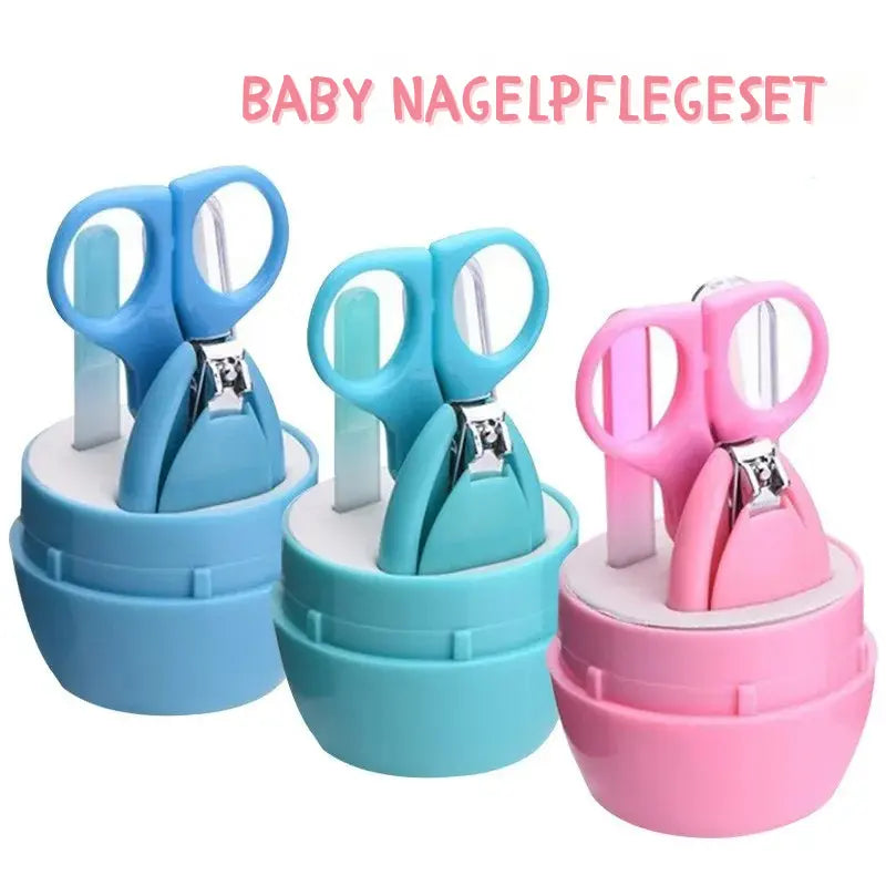Baby-Nagelpflegeset für Neugeborene – Sichere Nagelschere, Nagelknipser & Pinzette im Etui, ideal für unterwegs