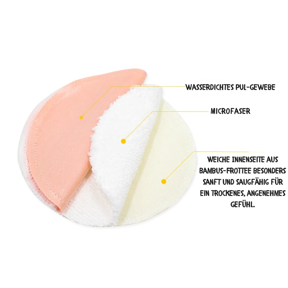 Bambus-Viskose Stilleinlagen – 2er Set, Weich, Saugstark und Waschbar