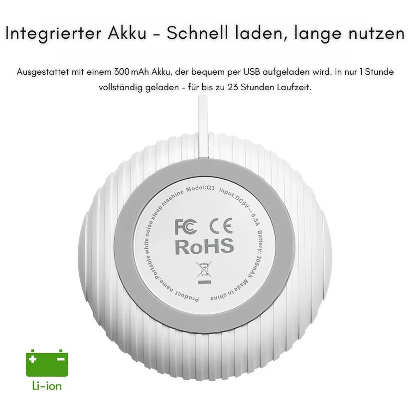 White Noise Schlafhilfe für Babys – 10 Klänge, Timer & USB-Akku für ruhige Nächte