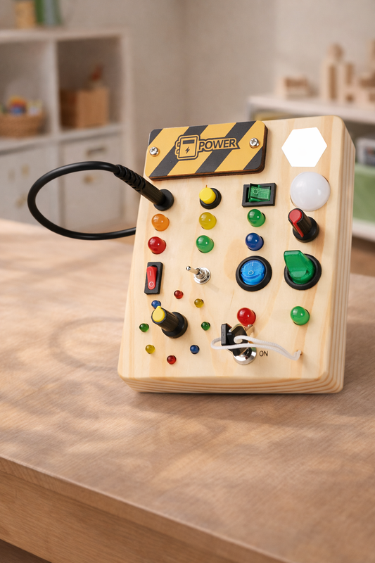 Montessori Busy Board aus Holz – fördert Motorik & Konzentration