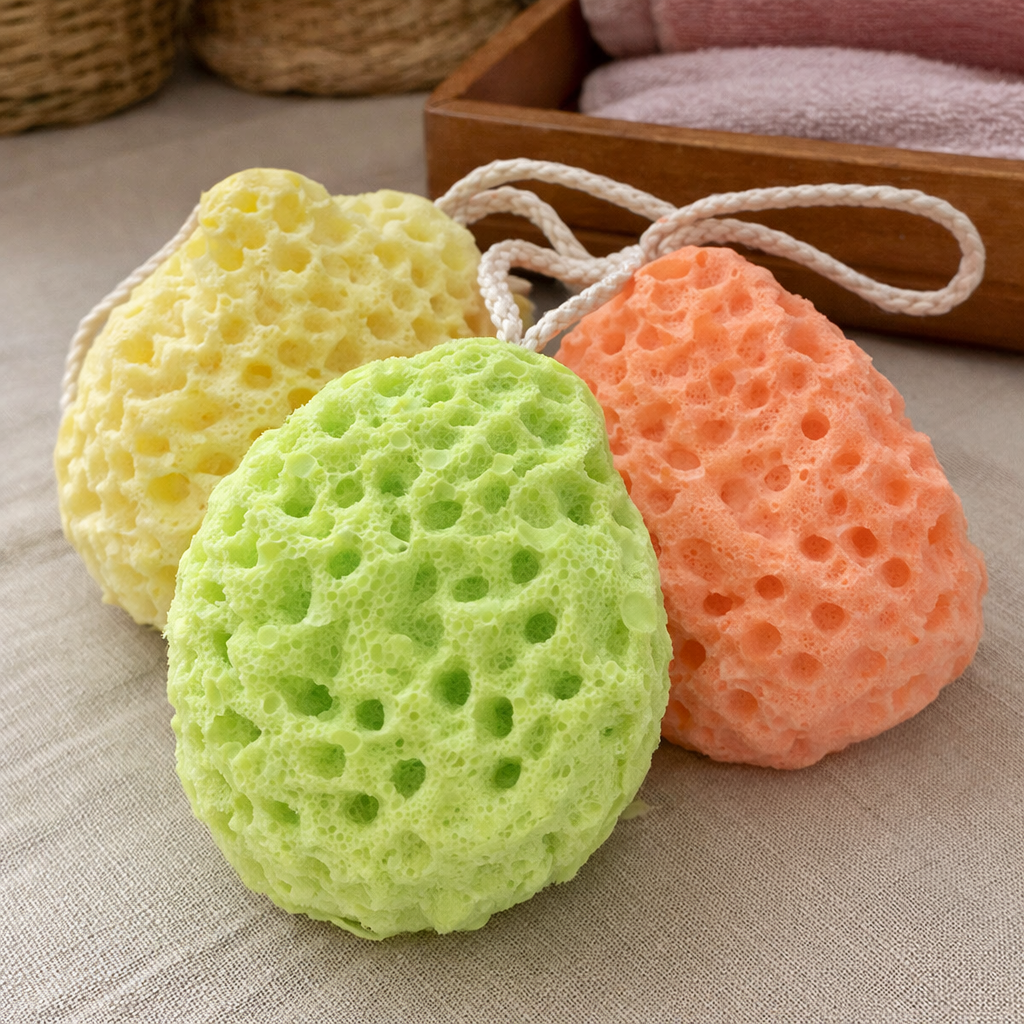 Baby-Badeschwamm in Honigwabenform – Sanfte Reinigung & Massage für Körper und Gesicht
