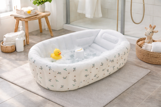 Aufblasbare Babybadewanne mit Tiermotiv – ideal für Zuhause, Balkon & Reisen