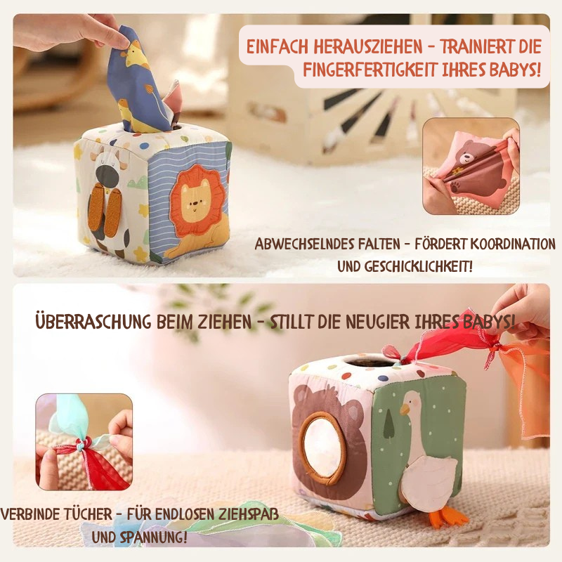 Montessori Spielbox aus Stoff – fördert Feinmotorik & Entdecken ab dem Babyalter
