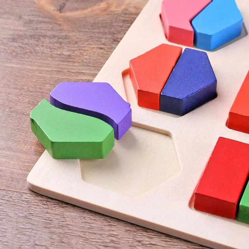 Montessori Holzpuzzle mit Formen – Farben & Mengen spielerisch entdecken