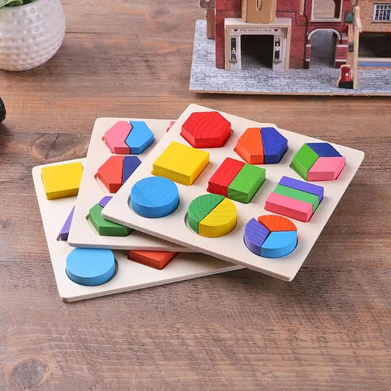 Montessori Holzpuzzle mit Formen – Farben & Mengen spielerisch entdecken