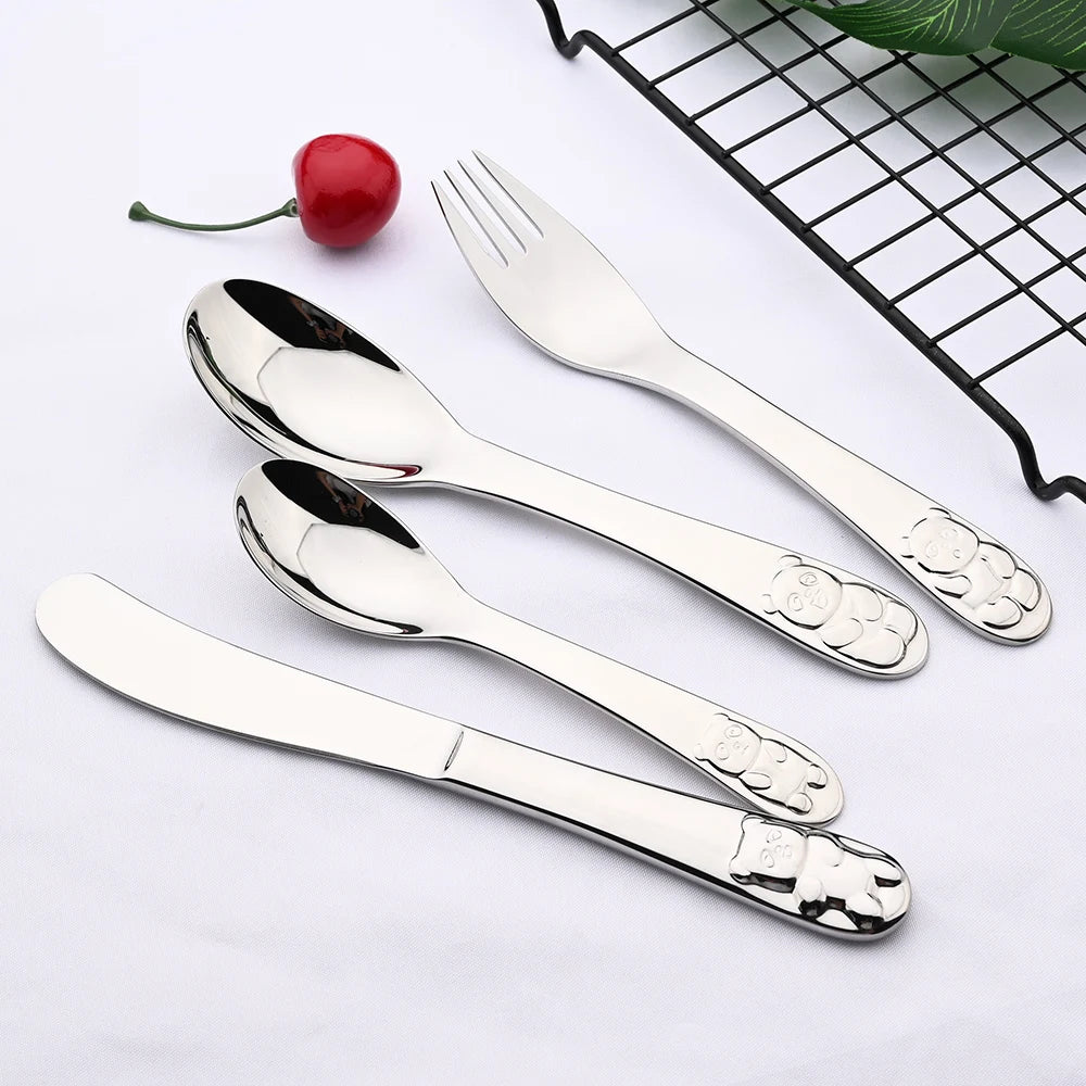 Kinderbesteck aus Edelstahl mit Gravur – Löffel & Gabel für kleine Esser