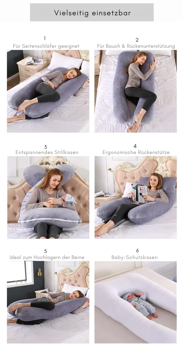 Schwangerschafts- & Stillkissen 130×70 cm – bequem schlafen & entspannt stillen