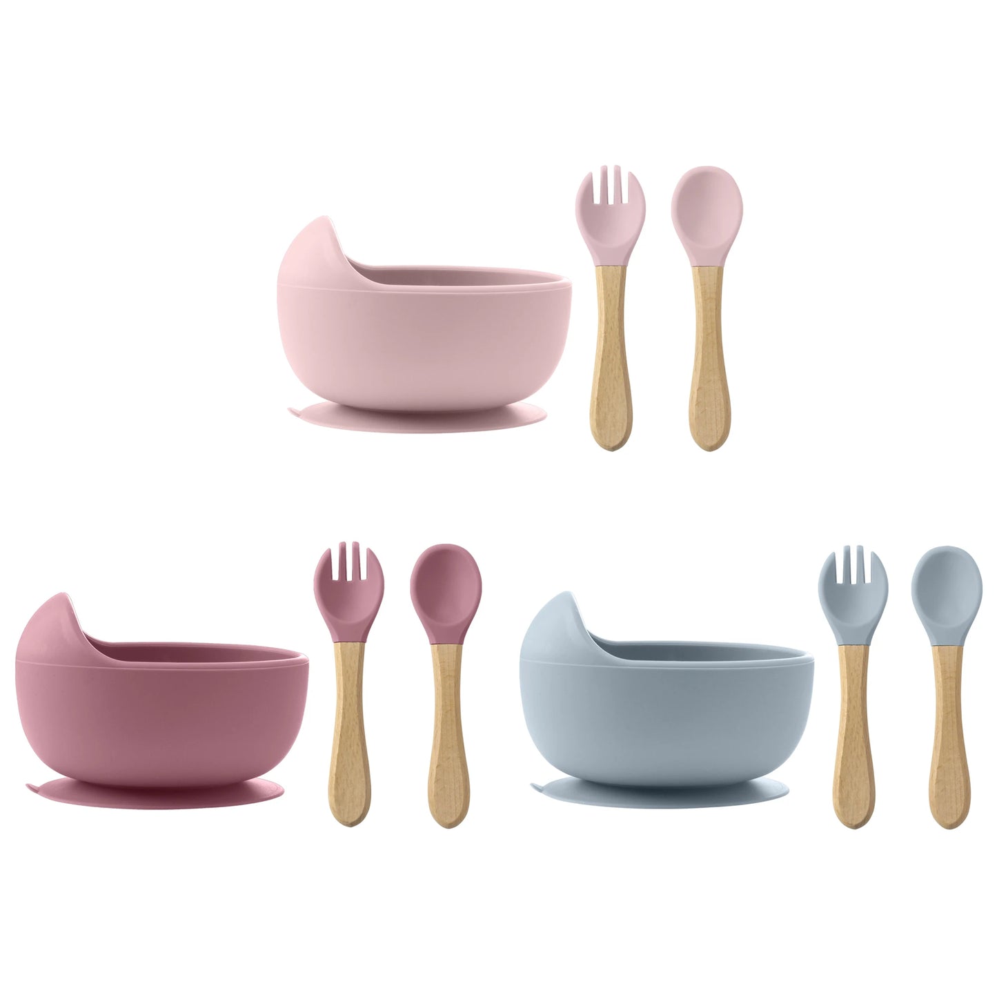 Baby-Esslernset mit Saugnapf – Schüssel, Löffel & Gabel für sicheres Essenlernen