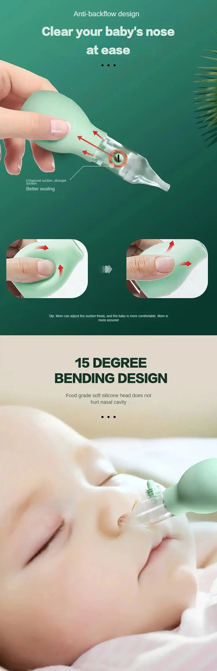 Silikon-Nasensauger für Babys – sanfte Vakuumreinigung ab der Geburt