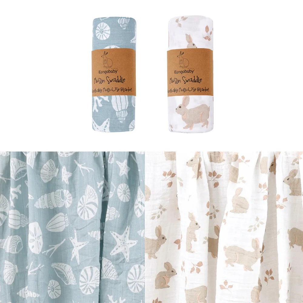 Mulltücher im 2er-Set aus Baumwolle – vielseitig als Pucktuch, Decke oder Spucktuch