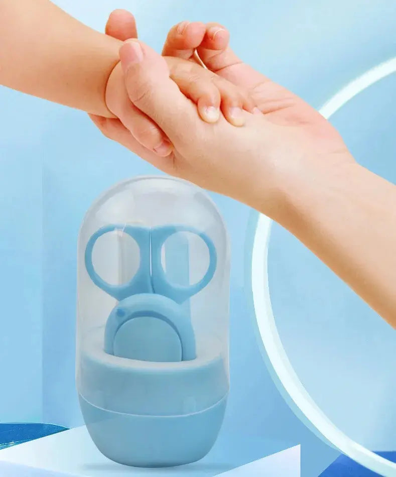 Baby-Nagelpflegeset für Neugeborene – Sichere Nagelschere, Nagelknipser & Pinzette im Etui, ideal für unterwegs