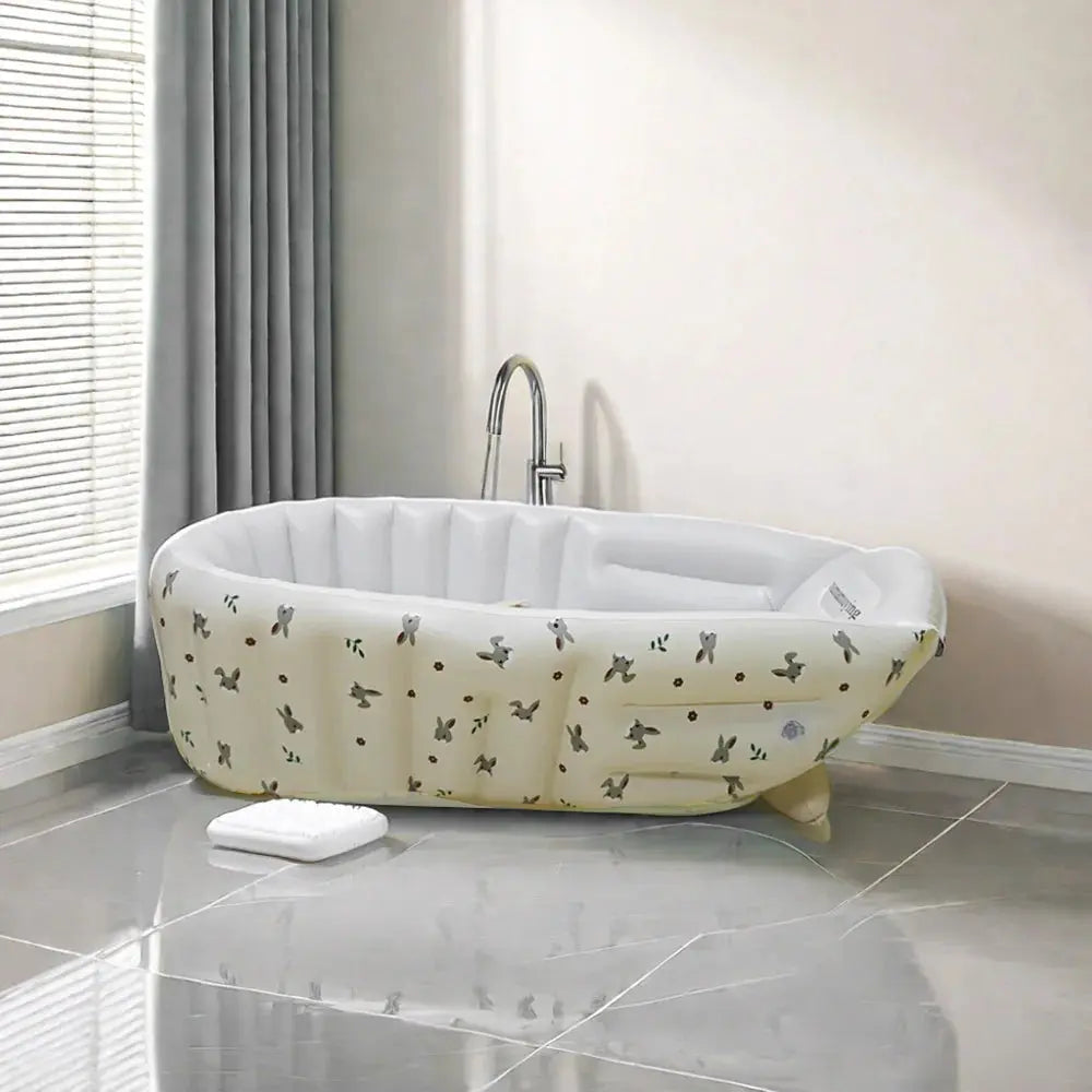 Aufblasbare Babybadewanne mit Tiermotiv – ideal für Zuhause, Balkon & Reisen
