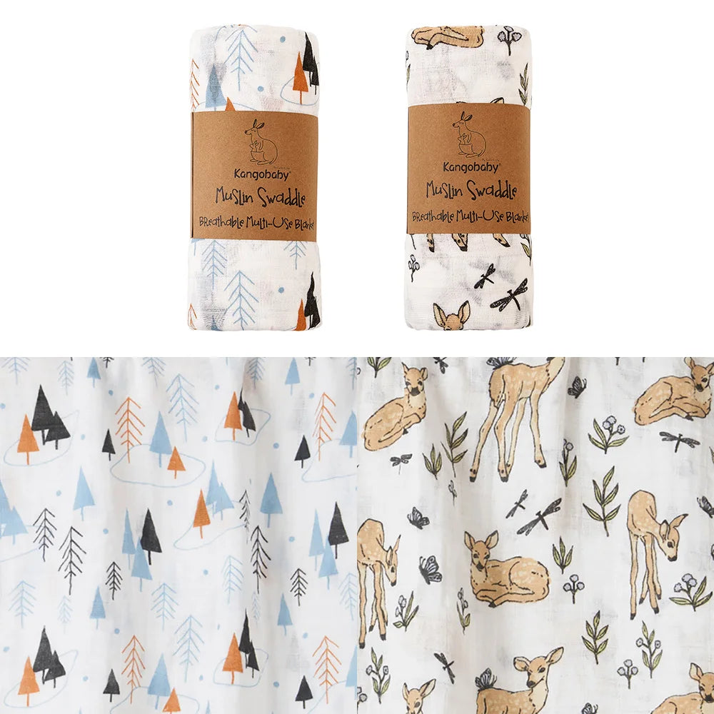 Mulltücher im 2er-Set aus Baumwolle – vielseitig als Pucktuch, Decke oder Spucktuch