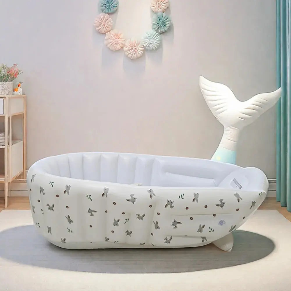 Aufblasbare Babybadewanne mit Tiermotiv – ideal für Zuhause, Balkon & Reisen