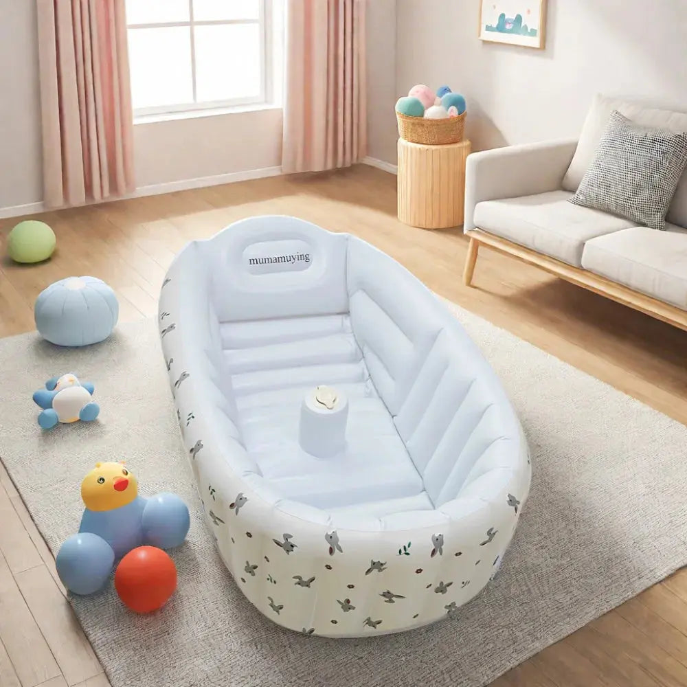 Aufblasbare Babybadewanne mit Tiermotiv – ideal für Zuhause, Balkon & Reisen