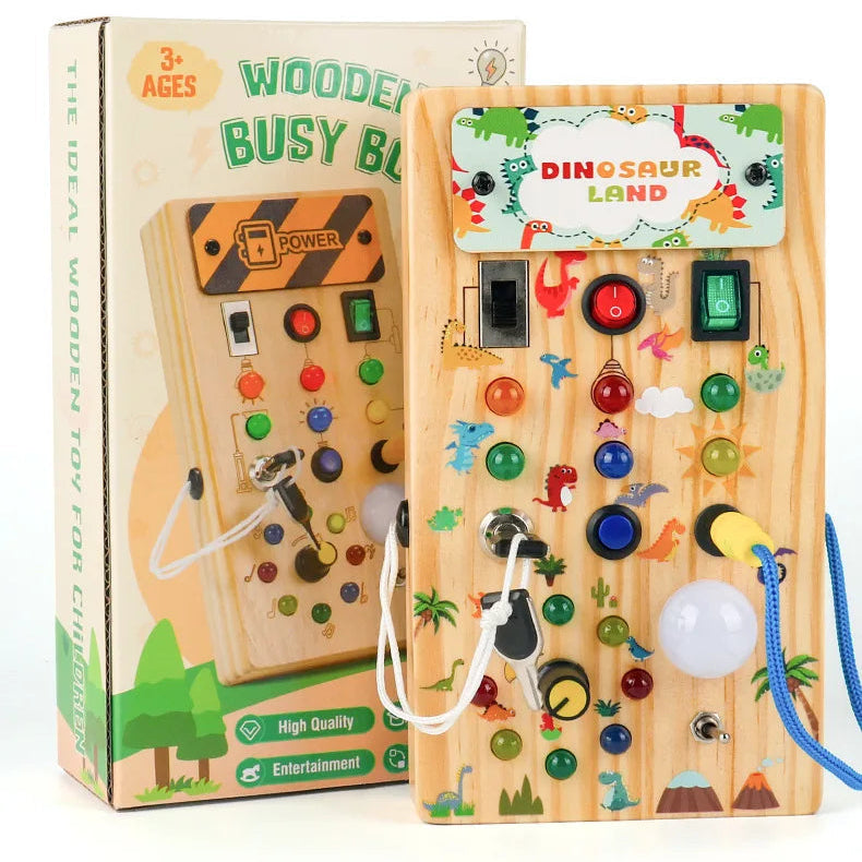 Montessori Busy Board aus Holz – fördert Motorik & Konzentration