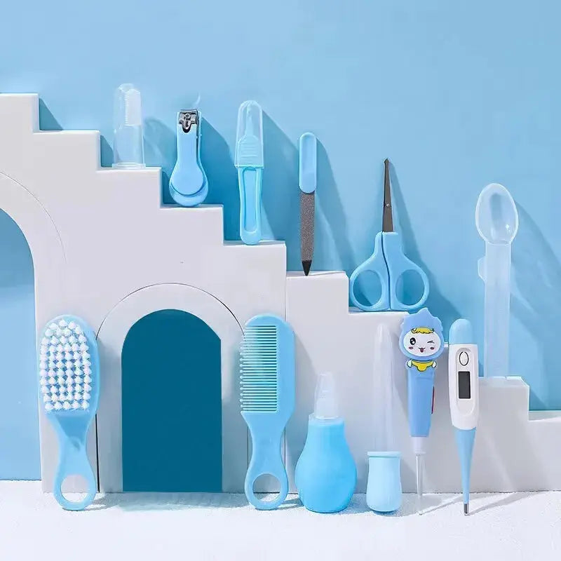 12-teiliges Baby Pflege-Set – mit Bürste, Schere & Thermometer für Rundum-Versorgung