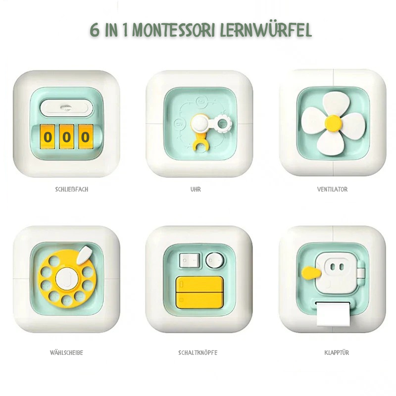 Montessori Lernwürfel 6-in-1 – fördert Feinmotorik & Konzentration spielerisch