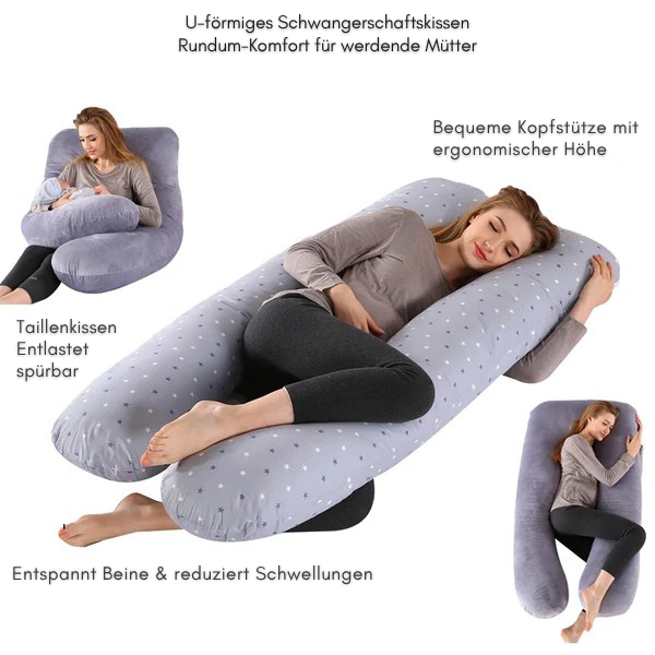 Schwangerschafts- & Stillkissen 130×70 cm – bequem schlafen & entspannt stillen